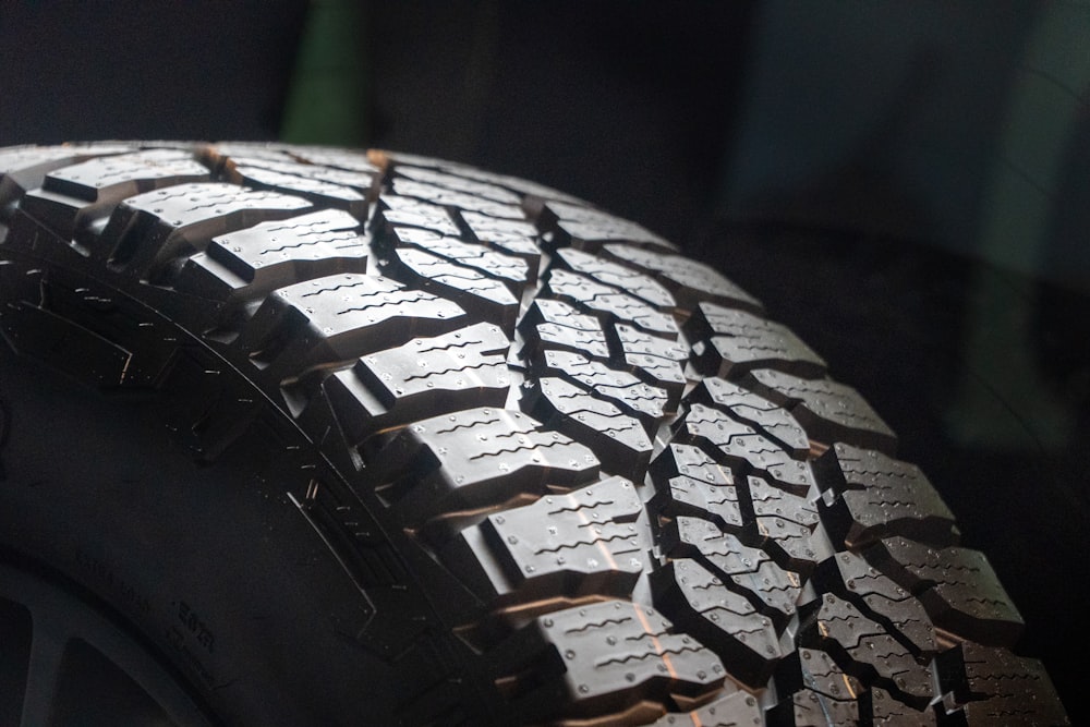 Close-up of a performance tire tread